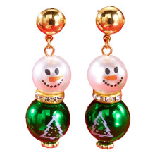 Snowman Studs Earrings With Pearls Winter Holiday Party-2