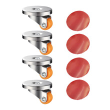 Lot de 4 roulettes adhésives portables pour appareils de-Orange