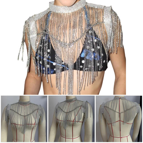 Bijoux de corps en strass robustes, longueur réglable, 1