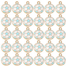 Bulk 30 Alloy Soccer Ball Trinkets Craft Charm For Sports-Blue