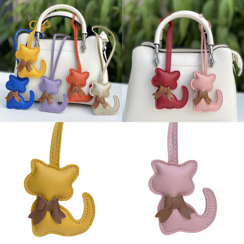 Joli porte-clés sur le thème du chat, accessoire suspendu-Orange 1
