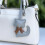 Porte-clés moderne en cuir PU, pendentif inspiré du chat,-Argent 6