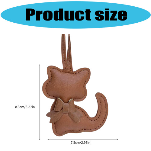 Porte-clés moderne en cuir PU, pendentif inspiré du chat,-Argent 2