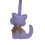 Porte-clés en cuir PU avec visage de chat, breloque-Violet clair 1