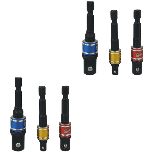 6St Impact Socket Bit Adapter Voor Boor Zwart Met Ontwerp 2