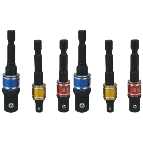 6St Impact Socket Bit Adapter Voor Boor Zwart Met Ontwerp 1
