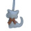 Lovely Cat Themed Key Ring PU Leather Hanging-Light Grey 1
