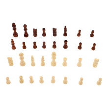 Wooden Chess Pieces Handcrafted Workmanship, Tournament Staunton Chessmen Set Padded Felt Bottom Non Slip Wood Combination Chess Game for All Ages Ski