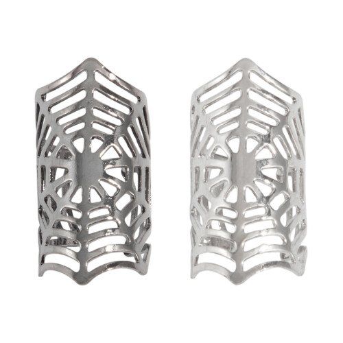 Boucles d'oreilles uniques en toile-Gun noir simple 372 2