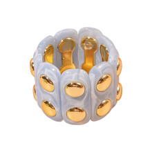 Artisanal Secure Bangle Flexible Rope Topological Plan-Blue