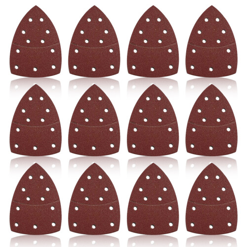 Aluminium Oxide Abrasive Sanding Sheets, Hook And Loop For Multi-Sanders Compatibility, Universal Suitable Sandpapers, Dust Extraction Holes,
