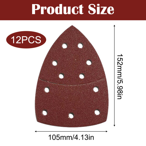 Aluminium Oxide Abrasive Sanding Sheets, Hook And Loop For Multi-Sanders Compatibility, Universal Suitable Sandpapers, Dust Extraction Holes, 1