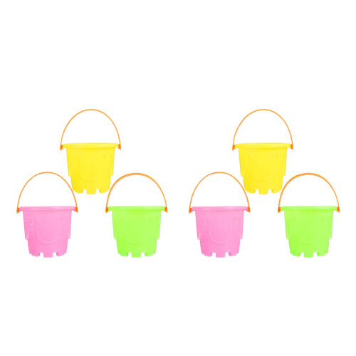 6Stk Kinder Sand Eimer Strandspielzeug Mit Lustigem Mini Eimer Design 2
