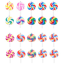 40Stk Leichte DIY Lollipop Schmuckanhänger Polymer Clay