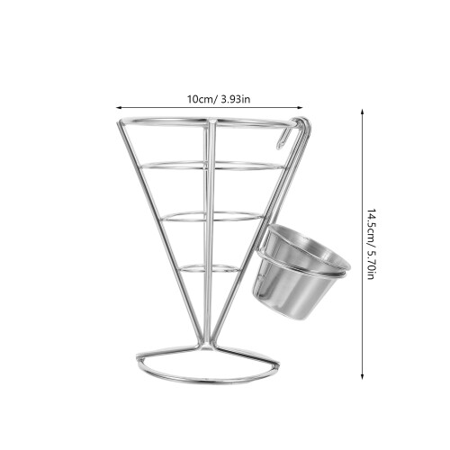 3Stk Snacks Halter Metall Mit Einzelner Saucehalter Silber 1