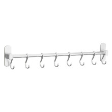 2Stk Wandmontierter Küchenaufbewahrungs-Haken Silber, Langlebig