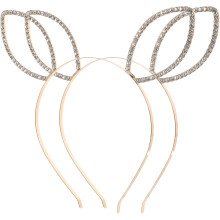 8Stk Damen Kaninchenohren Haarband Gold Mit Funkelnden Strasssteinen