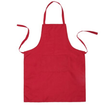 3Stk Rote Halter-Schürze Mit Taschen Wasserabweisend Für Gastronomie