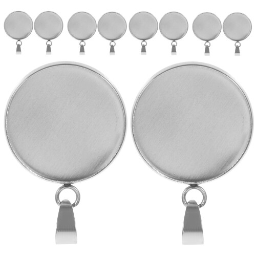 100Stk Silber Runde Anhängertrays DIY Schmuck Basis