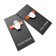 6Stk Push Pull Türzeichen Aus Acryl Schwarz Selbstklebend Für Büros