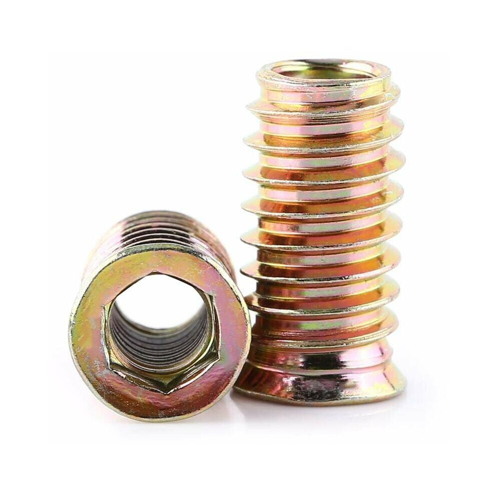 Hex Drive Threaded Inserts, High Quantity Zinc Plated Carbon Steel M8 25Mm Furniture Bolt Fastener Wear-Resistant For Furniture Combinations (20Pcs) 9405630626339
