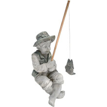 Terrasbeeld van hars, Aziatische zen-decoratie, handgegoten polyharsbeeld met vintage zandstenen ornament voor aquarium, pot of tuin, buitenbeeld