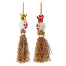 6Stk Mini Besen Holz Clown Design Für Puppenhaus Miniaturwelt
