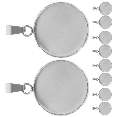 100Stk Silber Runde Anhängertrays DIY Schmuck Basis 1
