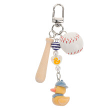Baseball Schlüsselanhänger Mit Holzschläger Entenfigur Bunt