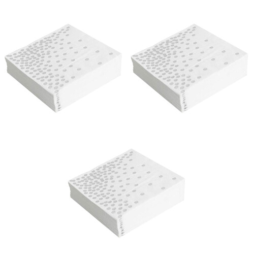 60Stk Party Einweg Servietten Silber Design Papier 2