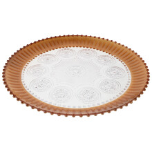 3Stk Pet Plastikplatten Mit Goldbesatz Für Buffet Und Feier