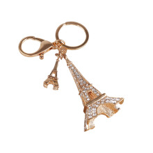 3Stk Goldenes Eiffelturm Taschen- Schlüsselanhänger Set Mit