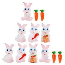 4Sets Mini Hasen Statuetten Resin Kleine Hasenornamente