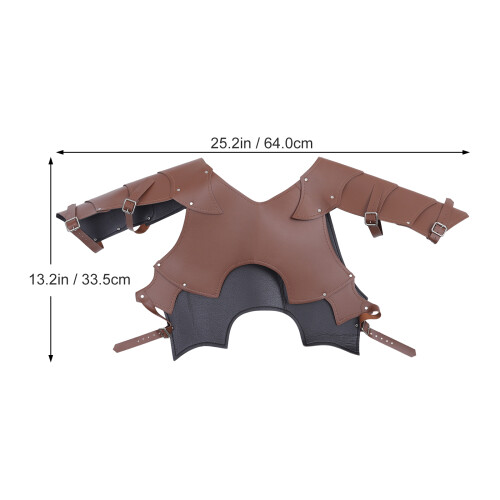 1Stk Braune PU Warrior Pauldron Schulterrüstung Herren Cosplay 1