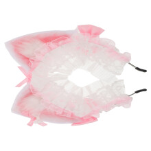 Rosa Plüsch Katzenohren Haarreif Lolita Party Haarband Damen