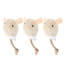9Stk Katzen Mäuse Spielzeug Beige Plüschig Und