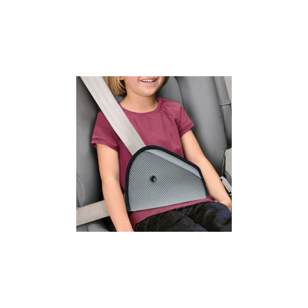 Triangle Safety Strap for Kids, Seatbelt Pillow Breathable Fabric, Anti-Strangulation Protection Soft Micro-Suede for Safe & Comfortable Travel