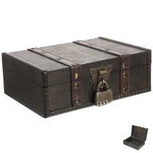 2Stk Mehrfarbige Holz Schmuckbox Mit Zahlenschloss Für Zuhause