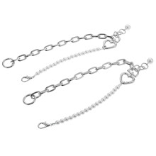 6Stk Silber Handtaschenkette Perlen Kurzgriff Metall