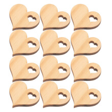 500Stk Herzförmige Holzscheiben Beige Für DIY Holzkunst