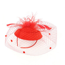 2Stk Rotes Bridal Haarschmuck Beret Eleganter Haarkranz Für