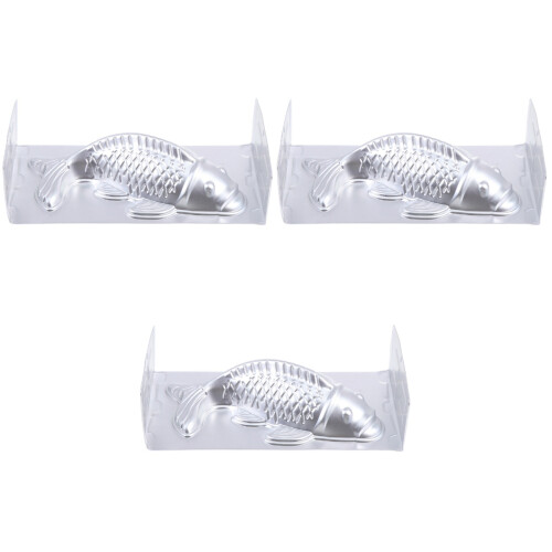 3Stk Küchenaccessoire Reiskuchenform Karpfenform Langlebig Silber 2