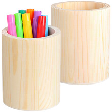 4Stk Robuster Holz Stiftebehälter Schlicht Beige DIY Geschenk