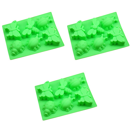 3Stk Nonstick Silikon Candy Moulds Für Grün 2