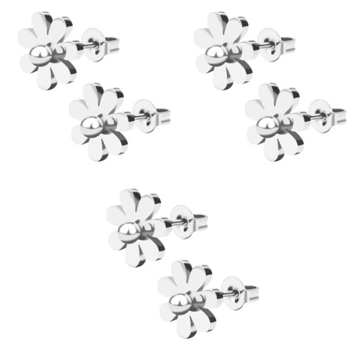 3Stk Ohr Schmuck Silber Ohrstecker 2