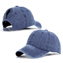 2Stk Dunkelblaue Vintage Baumwoll Baseball Cap Unisex Sommerhut