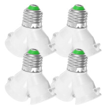 12Stk Weißer E27 Lampenadapter Mit Doppeltem Sockel Für Zu Hause