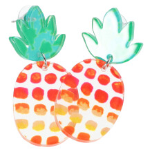 2Paare Auffällige Ananas Ohrstecker Bunt Damen Accessoire