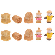 30Stk Mini Heuballen Figur Resin Mini Garten Landschaft