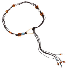 2Stk Boho Flechtgürtel Damen Baumwoll- Material Mehrfarbig